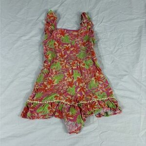 Tommy Bahama Girl Hawaiian Pink Floral Dress Size 8